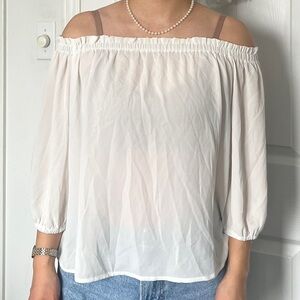 Elegant Off-Shoulder White Blouse